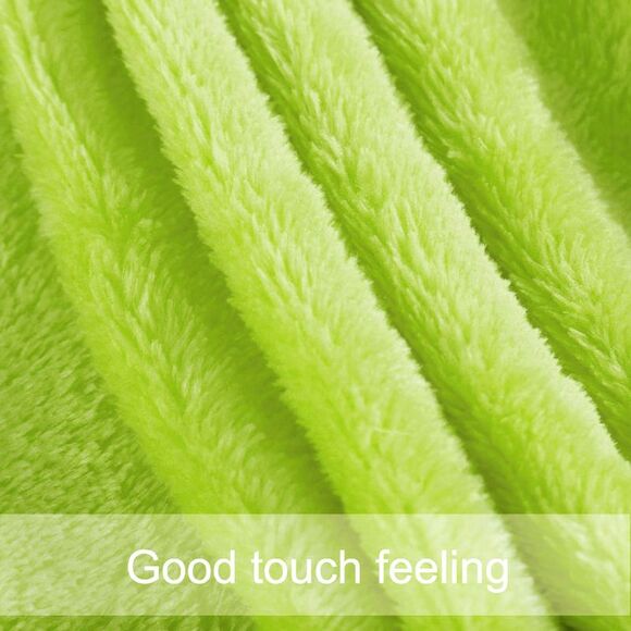 Flannel Fleece Blanket Soft Lightweight Bed Blanket Yellow Green 60"x78" - Picture 5 of 6